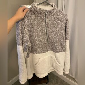 Fuzzy 1/4 zip jacket